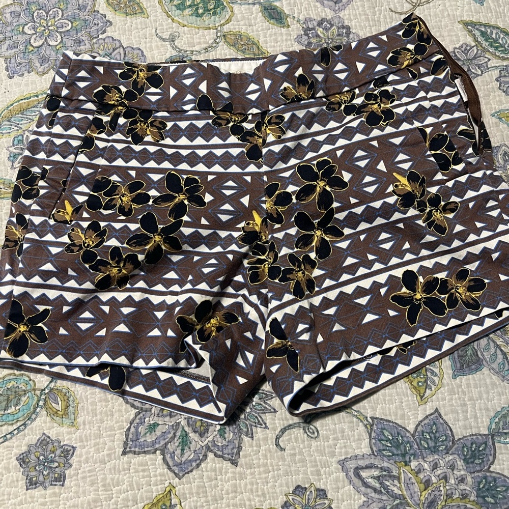 J. Crew Brown Floral Patterned Women's Shorts